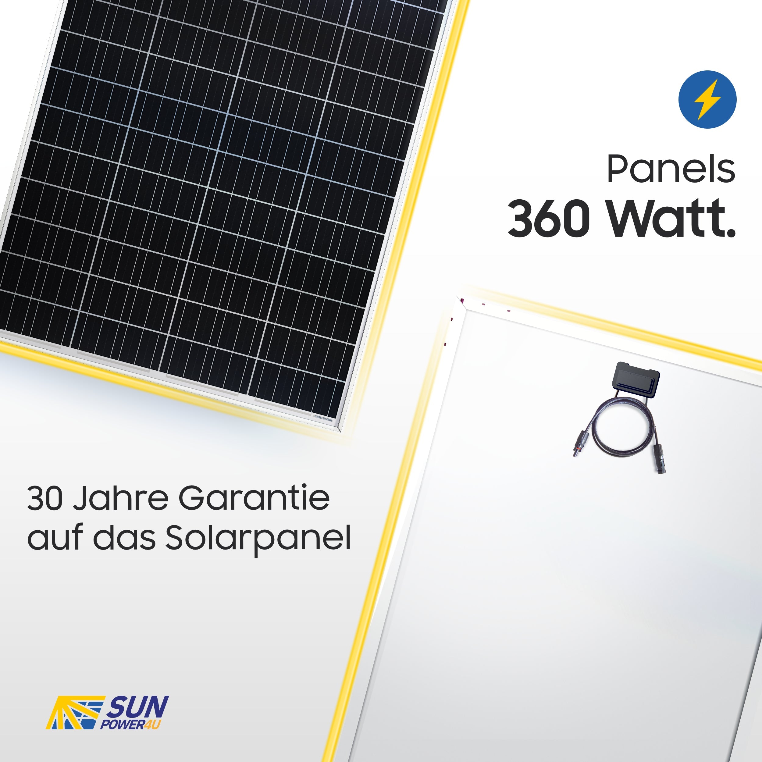 Solarpanele 360 Watt Leistung Black Frame (30 Stück)