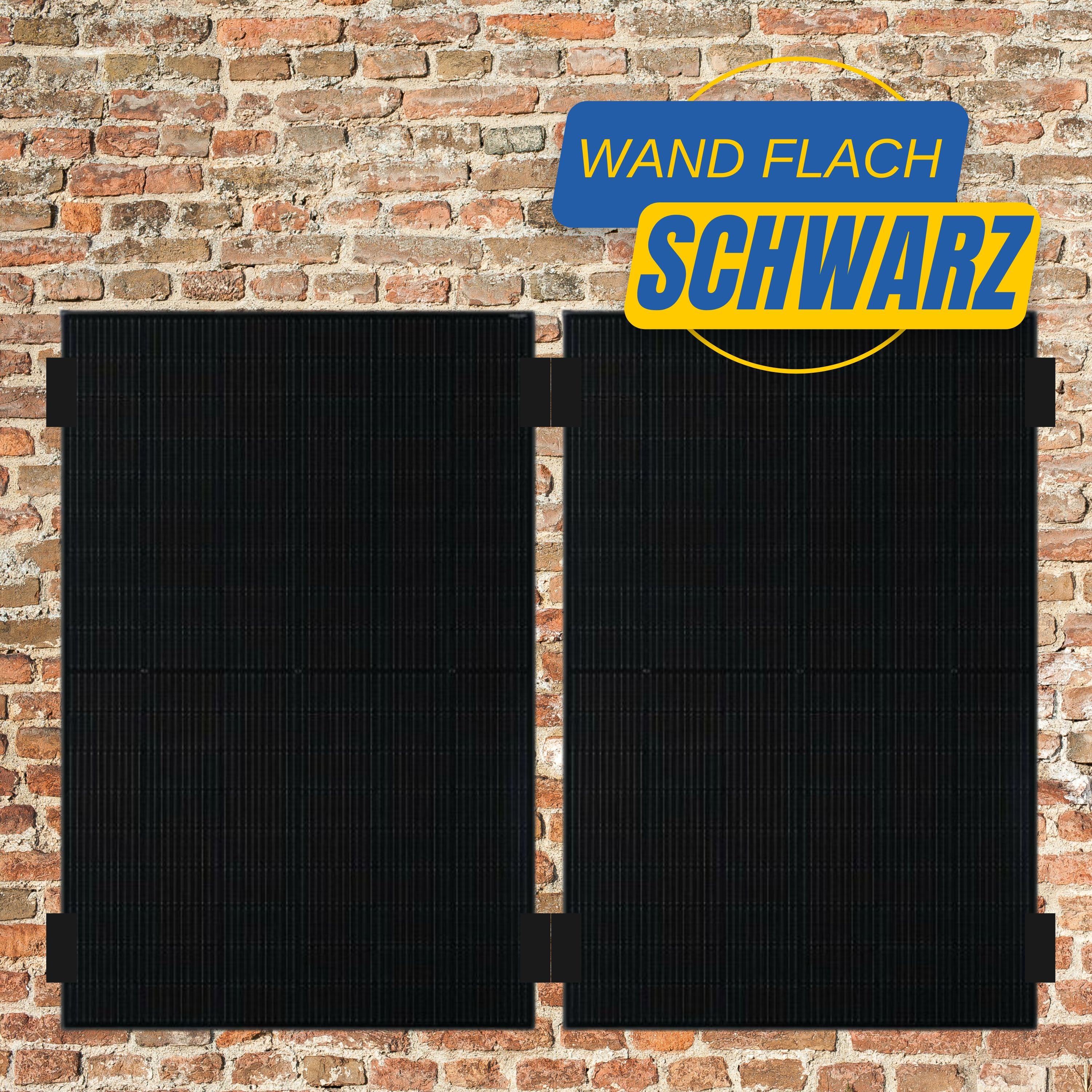 Solarpanel Halterung - Fassade flach (2 Panel) / Schwarz