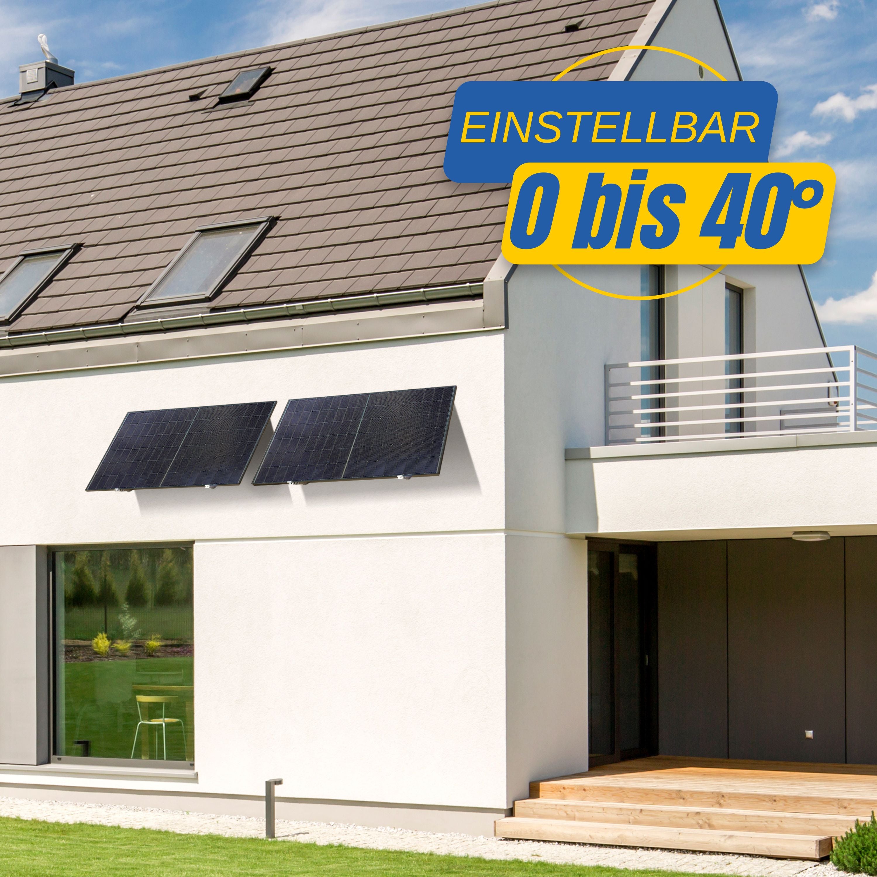 Solarpanel Halterung Wand / Fassade - Einstellbar von 0-40°