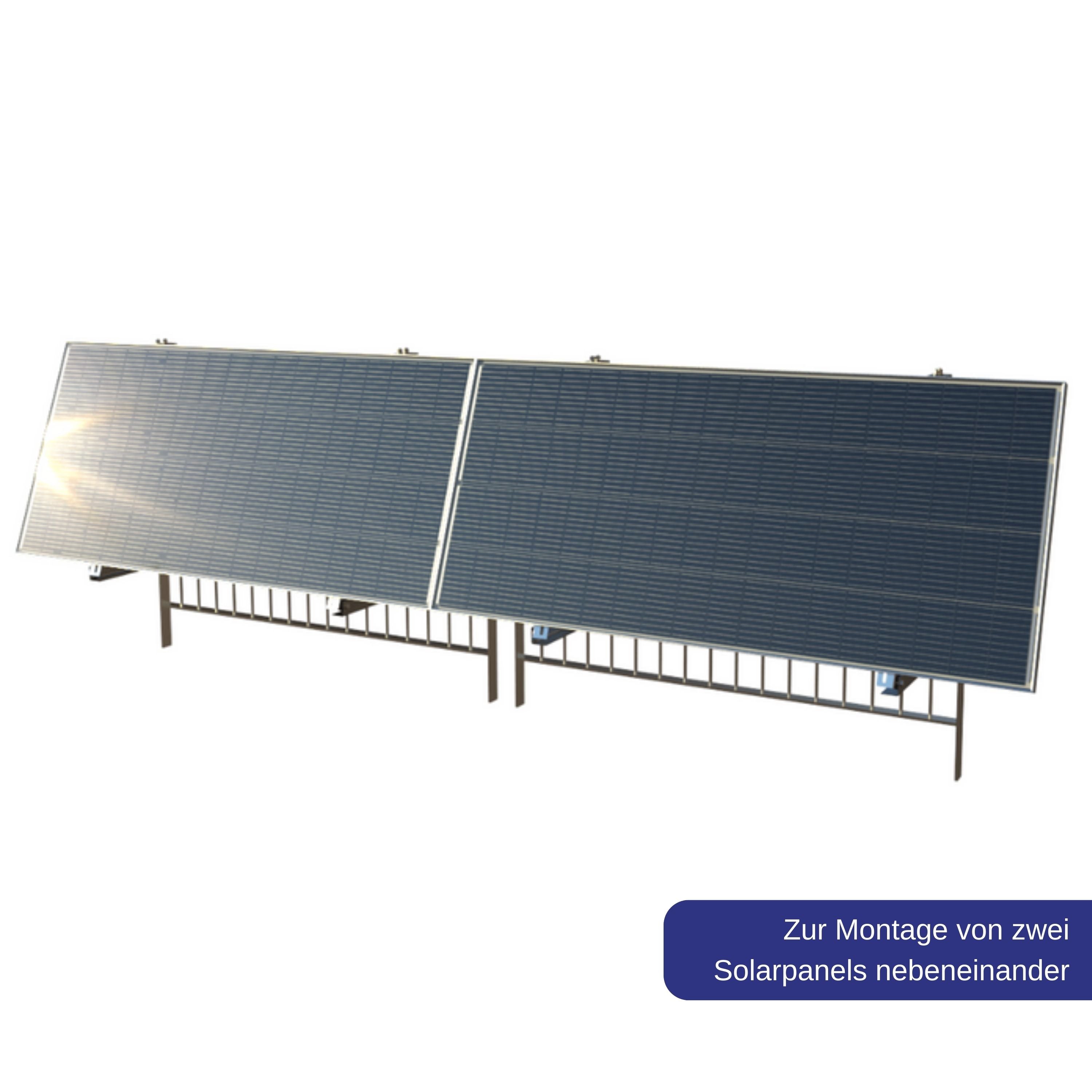 Solarpanel Halterung - Balkongeländer Spezial 360 (2 Panels)
