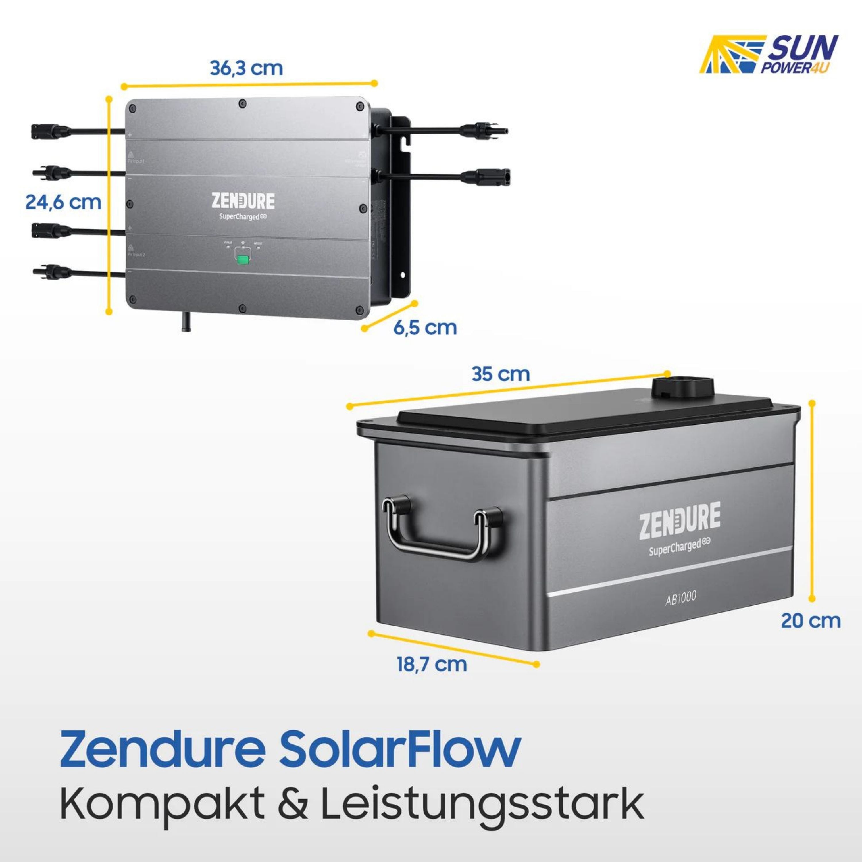 Zendure SolarFlow Speicher - 3840Wh mit 4 x AB1000 Akku