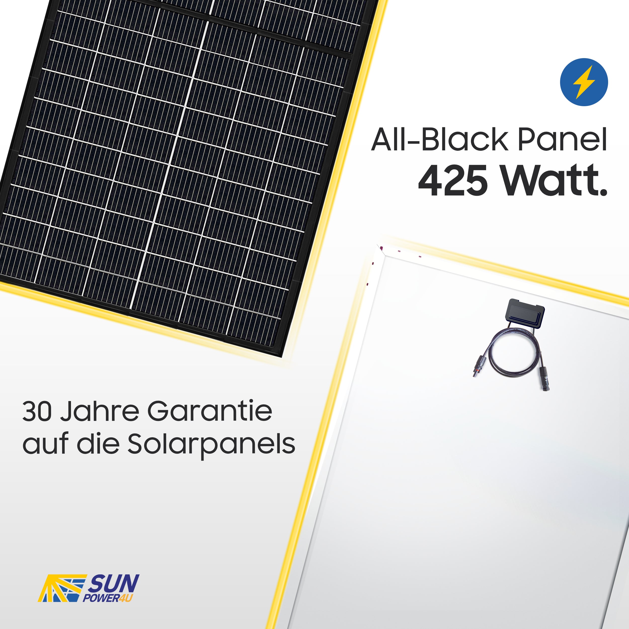 425 Watt Black-Frame Solarpanel in Schwarz
